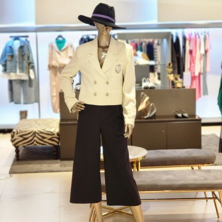 팔 라인테잎 로고 숏 재킷