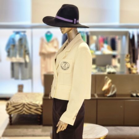 팔 라인테잎 로고 숏 재킷