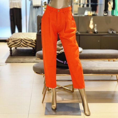 핀턱 배기핏 면 팬츠