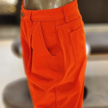 핀턱 배기핏 면 팬츠