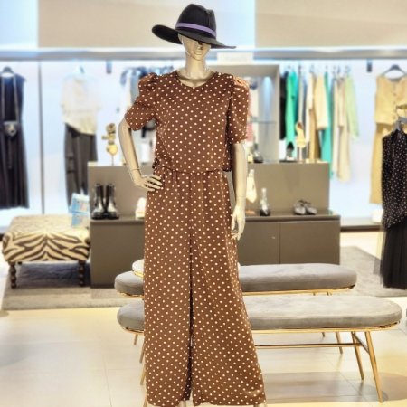 도트 와이드점프슈트