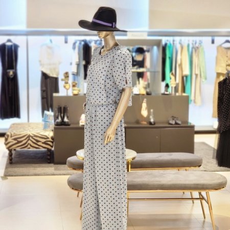 도트 와이드점프슈트