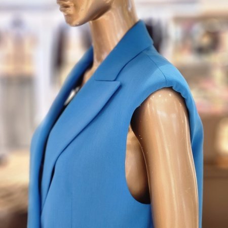 더블단추 하프롱베스트