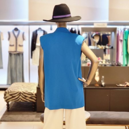 더블단추 하프롱베스트