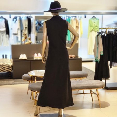 민소매 카라 린넨 롱 원피스