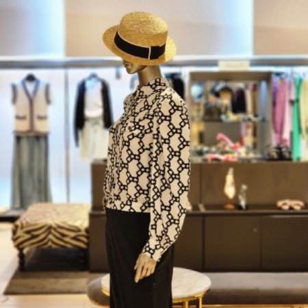 사슬패턴 허리밴딩블라우스