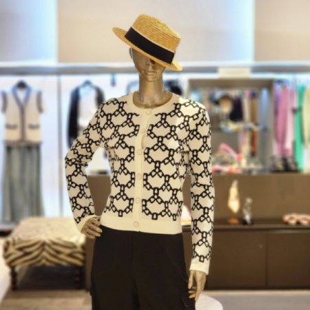 사슬패턴울가디건