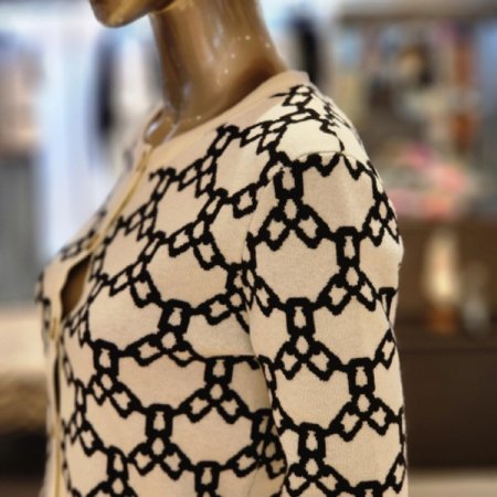 사슬패턴울가디건