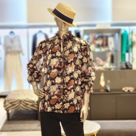 플라워 쉬폰블라우스