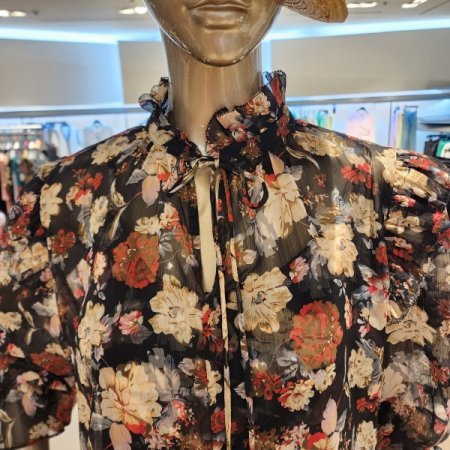 플라워 쉬폰블라우스