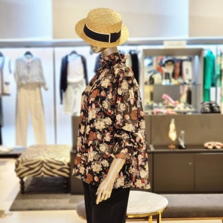 플라워 쉬폰블라우스