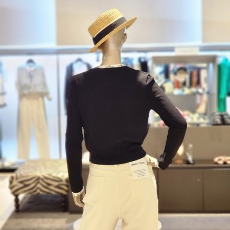 레터링 라운드넥리본가디건