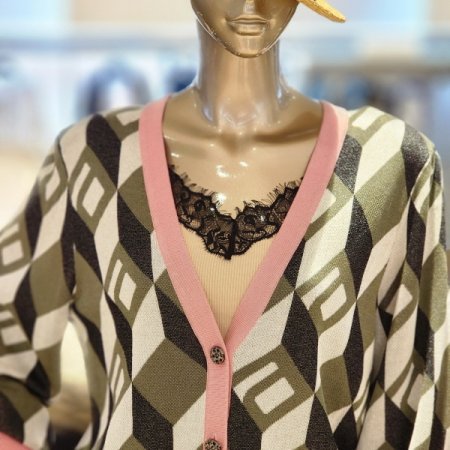 볼륨소매 루즈핏패턴가디건