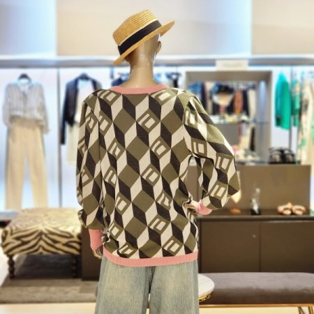 볼륨소매 루즈핏패턴가디건