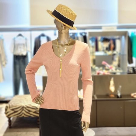 체인목걸이 골지니트