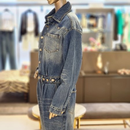 루즈핏 데님점프슈트