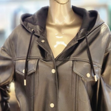 후드넥 양가죽자켓