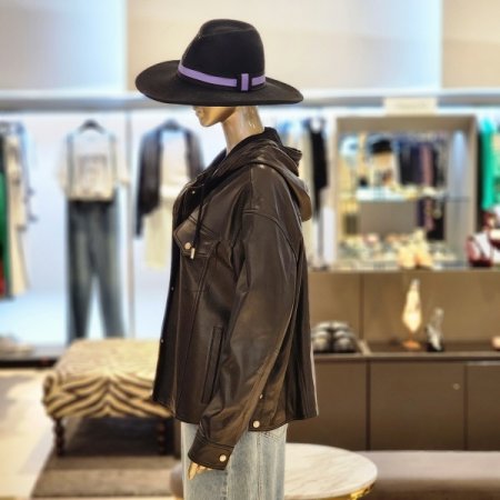 후드넥 양가죽자켓