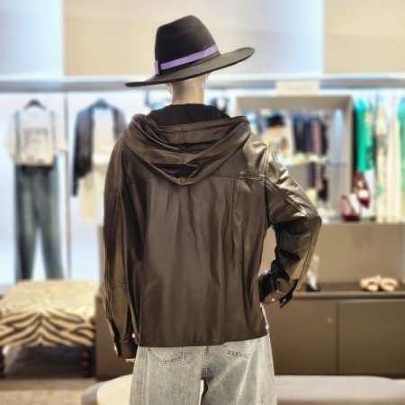 후드넥 양가죽자켓