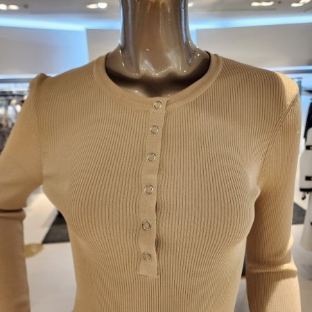 스냅단추 골지레이온티셔츠