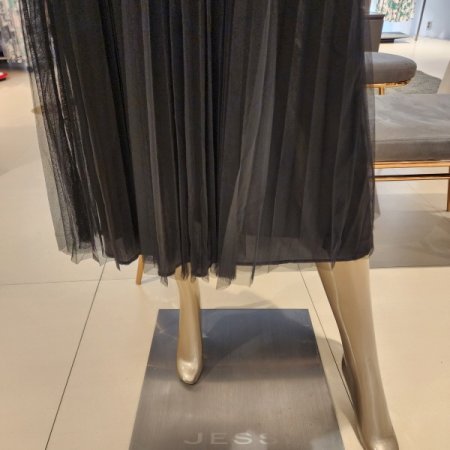 시스루벌룬소매 플리츠원피스