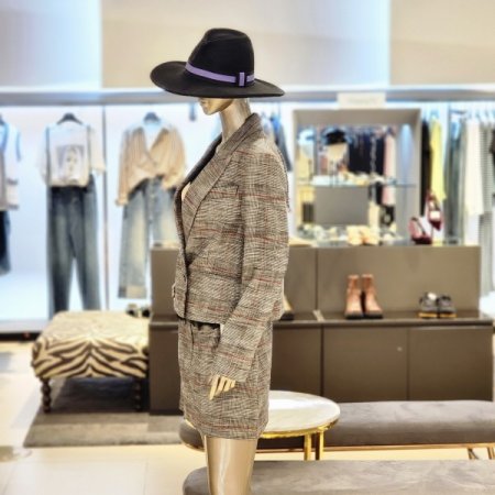 체크패턴 더블 버튼 숏자켓