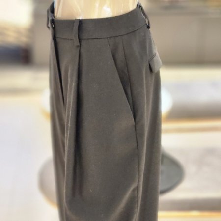 울혼방 핀턱 와이드 팬츠