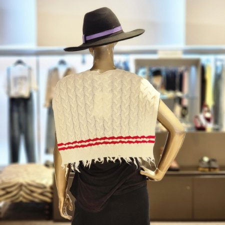 울혼방 케이블니트 페이크 어깨가디건