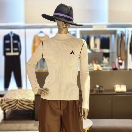 A로고 반터틀넥울니트