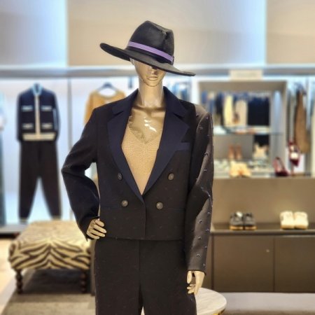 울혼방 크롭자켓