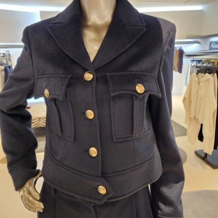 양포켓 금장버튼 울혼방 숏자켓