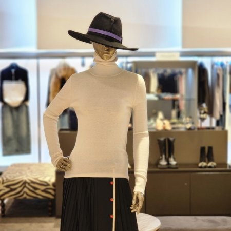 울 캐시미어 혼방 터틀넥 니트