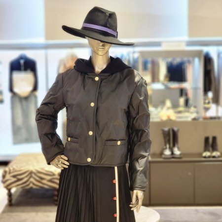 탈착니트후드 페이크레더 점퍼