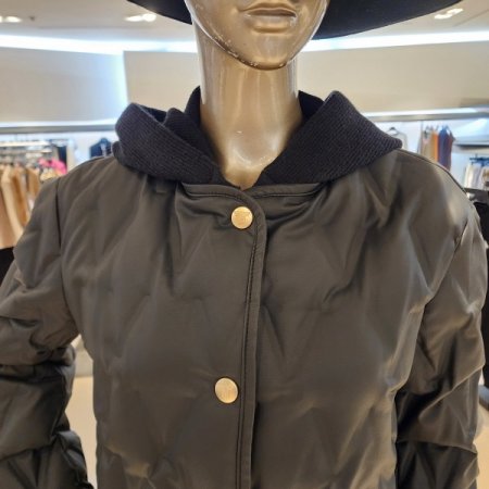 탈착니트후드 페이크레더 점퍼