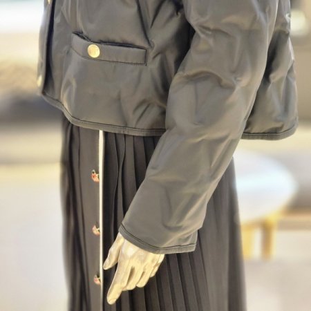 탈착니트후드 페이크레더 점퍼