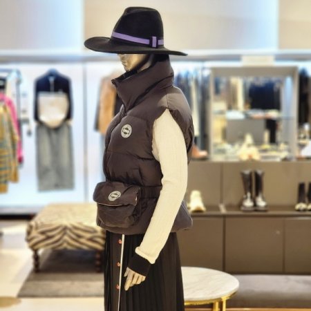 덕다운 집업 베스트 벨트 허리 쌕세트