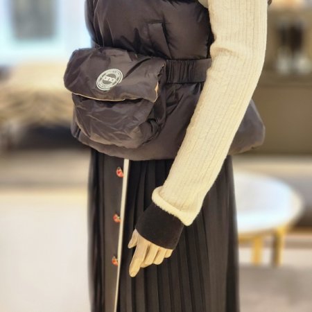 덕다운 집업 베스트 벨트 허리 쌕세트