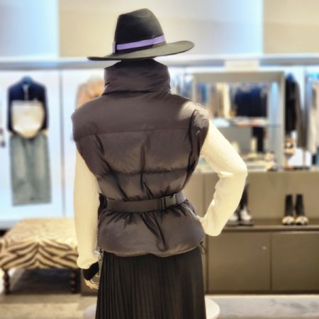 덕다운 집업 베스트 벨트 허리 쌕세트