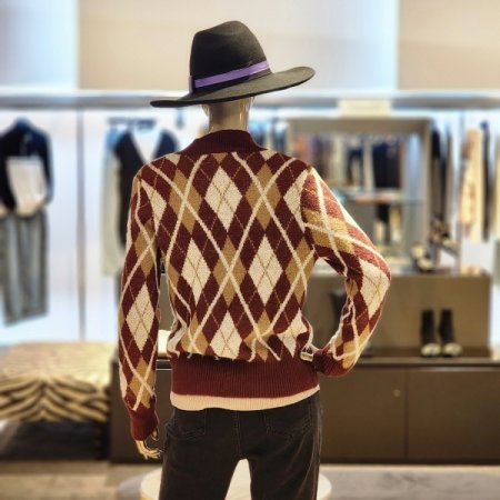 진주단추 큐빅장식 다이아패턴 가디건