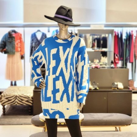 꽈배기 레터링롱니트