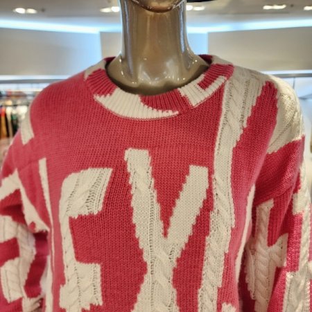 꽈배기 레터링롱니트