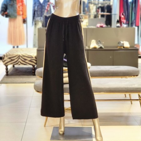 옆줄배색 와이드니트팬츠