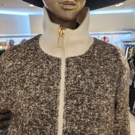 스텐드넥 울 혼방 집업 점퍼