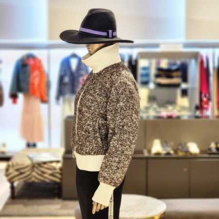 스텐드넥 울 혼방 집업 점퍼