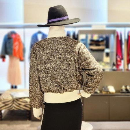 스텐드넥 울 혼방 집업 점퍼