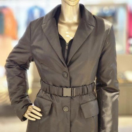 밴딩벨트 롱 패딩코트