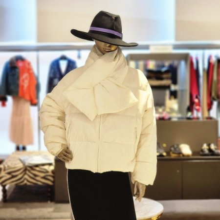 덕다운 패딩 점퍼 머플러세트