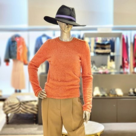 메탈사 혼방 라운드넥 니트