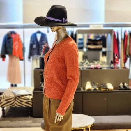 금장버튼 메탈사 라운드 가디건