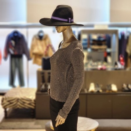 비즈장식 메탈 스판 티셔츠